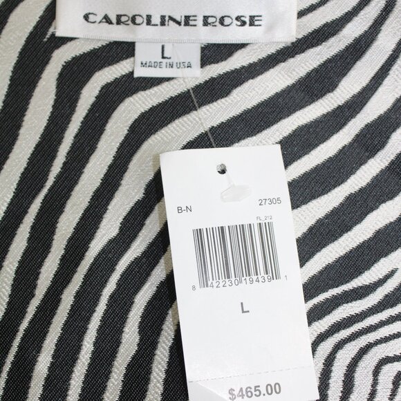Caroline Rose Zebra Vibe Black Natural Long Sleeve Open Front Jacket Size Large - Picture 9 of 10